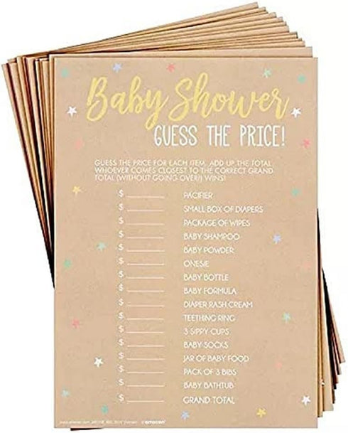 Exciting Multicolor Paper Party Games - 5" x 7" (Pack of 24) - Perfect for Baby Showers, Announcements, Birthdays & Gender Reveal, Price...