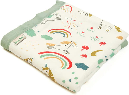 Muslin Soft Swaddle Blankets, Muslin Quilt Baby Blanket for Boy Girl Toddler Daycare, Kids Swaddle Wrap, Practical Size 43 X 45 inches (Rainbow Un...