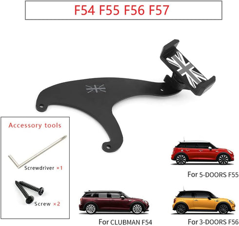 Heinmo for Cooper F54 Clubman F55 Hardtop F56 Hatchback 2014-2020 Smartphone Cell Phone Cup Mount Holder with Cradle Rotatable Clip(for 3.5-5.5 In...