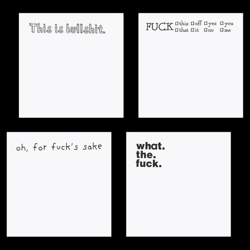 4 Pieces Funny Sticky Notes for Adults, F*ck Sticky Note, Oh, for Fu*k's Sake Novelty Memo Pads, This is Bullshit, Rude Notes Office Supplies, Spo...