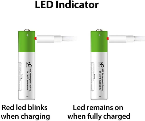 Rechargeable AAA Batteries 1.5V 550mWh USB Lithium ion Rechargeable AAA Battery with USB Type C Charging Cable, High Capacity Fast Charge, 1200 Cy...