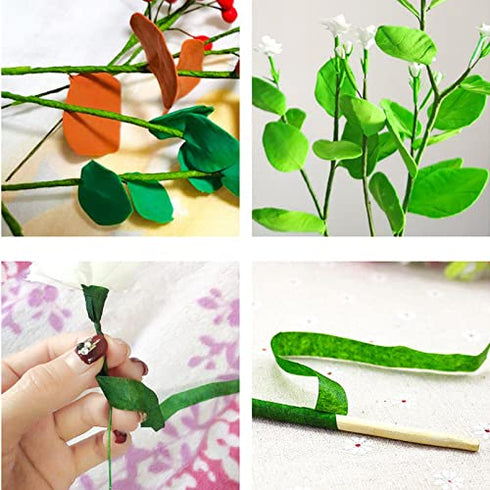 Pack of 50, Diameter 2mm Dark Green Paper Wrapped Floral stem Wire 16 Inch Floral Stem Wire - DIY Bouquet Stem Wrapping and Crafts...