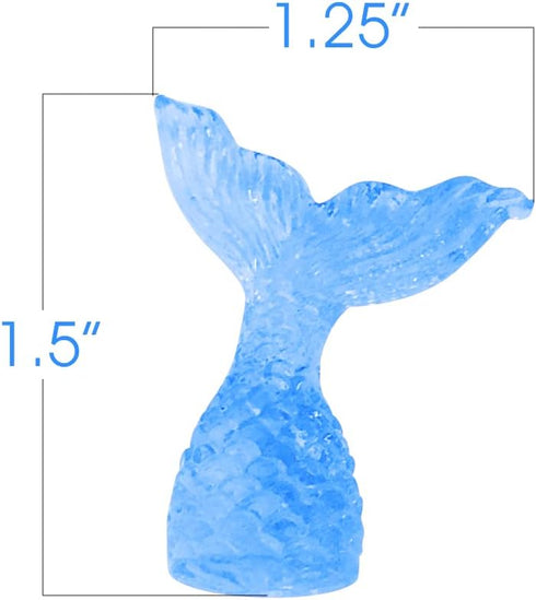 ArtCreativity Acrylic Mermaid Tail Cake & Cupcake Toppers, Set of 24, Mini Mermaid Tail Figurines, Decorations for Sea, Nautical, Mermaid, & Baby ...