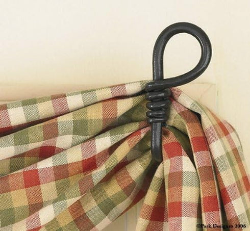 Park Designs Black Forged Loop Curtains Hook Tieback 5.5" H...