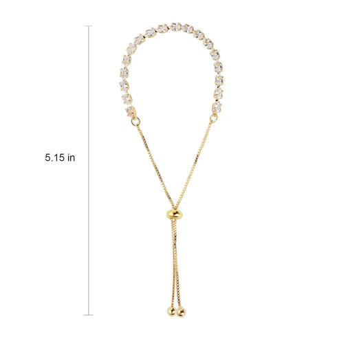 Bracelets For Women Gold Bracelets For Women Hand Chain Gold 14K Gold Plated Crystal Bracelet, Cubic Zirconia Bracelet Adjustable Slider Gold Hand...