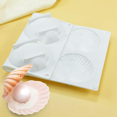 Cake Mold Shell Shaped Silicone Baking Cookie Biscuit Mold DIY Bakeware Pan Mould Kitchen Accessories (Shell J_11.8 X6.8 X1 inch)...