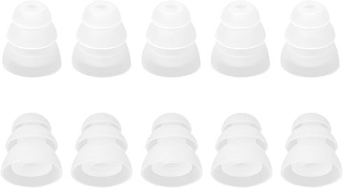uxcell Replacement Earbuds Tips, Soft Silicone Earpads with Three Flanges Noise Reduce Eartips for Earphone, 10pcs 5mm Inner Hole Ear Cushion Earp...