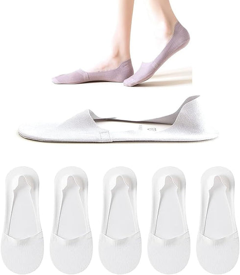 Women No Show Socks Low Cut Women Invisible for Flats and Dress Shoes Liner Socks with Non-Slip Heel Grips...