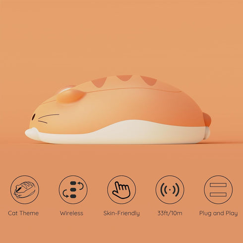 Akko Cat Theme Wireless Gaming Mouse, 2.4G GHz with a USB Receiver, Cute Optical Cordless Cartoon Mice for Computer/Laptop/Desktop/PC, Compatible ...