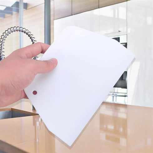 Luckycivia 3-Piece Trapezoidal Plastic Scraper - Multi-Function Kitchen Tool for Pizza Dough, Pastry, Cake (White)...