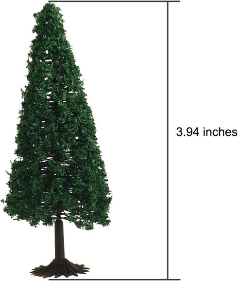 Model Trees Hobby Train Scenery Set Artificial Miniature Pine Cedar Firs Conifers Figurines Décor Toy Kit with Green Leaves and Base DIY for Moss ...