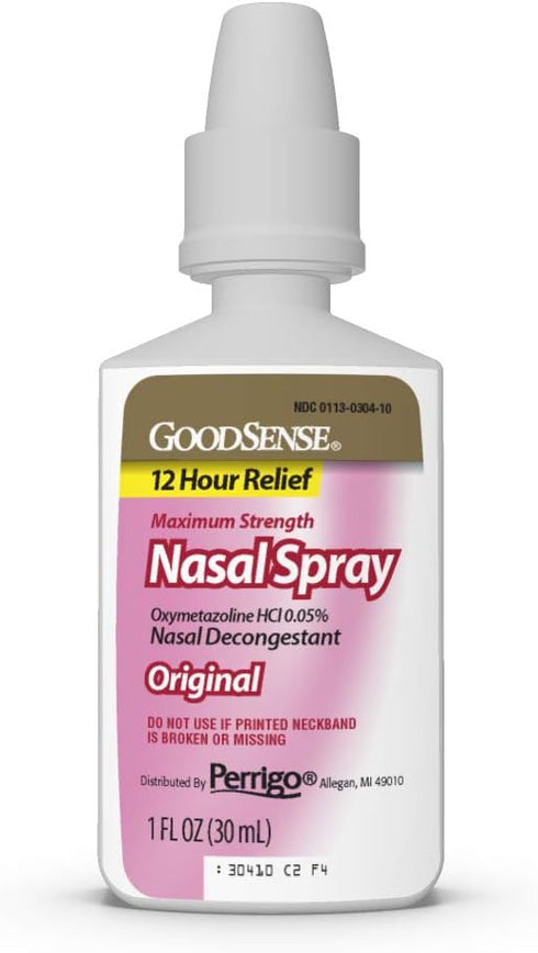 GoodSense Maximum Strength Nasal Spray, Fast Powerful Congestion Relief For Colds and Allergies, 1 Fluid Ounce...