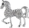 Rhinestone Horse Animal Brooch Pin for Women Girls Men Silver Plated Fashion Crystal Pony Brooches Lapel Pins Cute Dress Accessories Holiday Party...