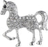 Rhinestone Horse Animal Brooch Pin for Women Girls Men Silver Plated Fashion Crystal Pony Brooches Lapel Pins Cute Dress Accessories Holiday Party...