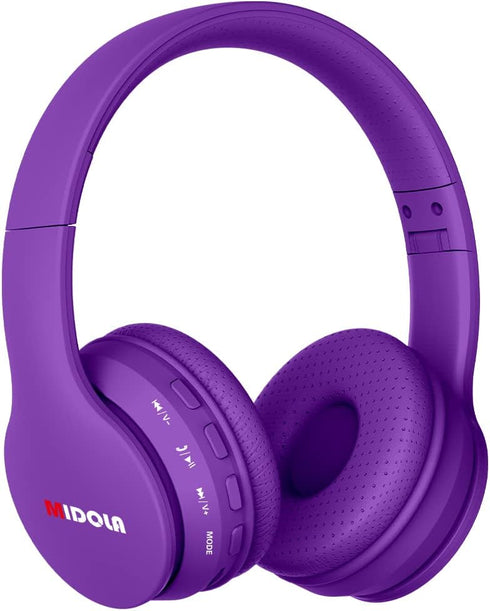 Kids Headphones Bluetooth 5.3 Wireless 60H Play Time Volume Limit 85/110dB Over Ear Foldable Protection Headset/Wired AUX Cord Mic for Child Boy G...