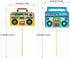 Morndew 24 PCS Radio Boom Box Cupcake Toppers for Nostalgic Ball Music Theme Party 70s 80s 90s Hip Hop Party Birthday Party Wedding Party Decorati...