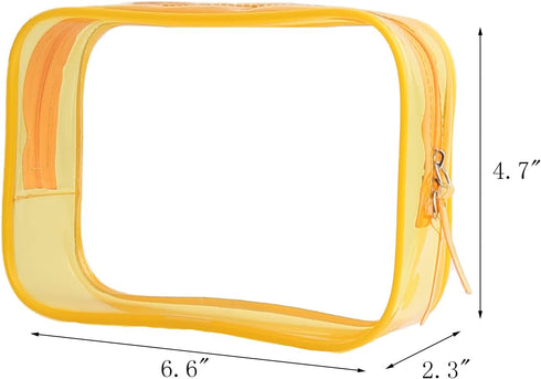 Clear Pouch Small, Clear Makeup Bag, 6.6"x2.3"x4.7" Size TSA Approved Toiletry Bag, Clear Travel Bags for Toiletries, Clear Cosmetic Bag for Women...