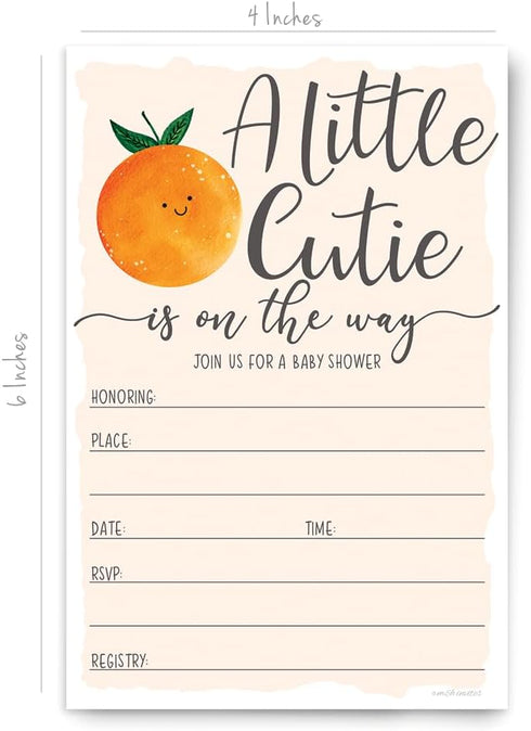 Little Cutie Baby Shower Invitations (20 Count) With Envelopes - Gender Neutral or Girl Baby Shower...