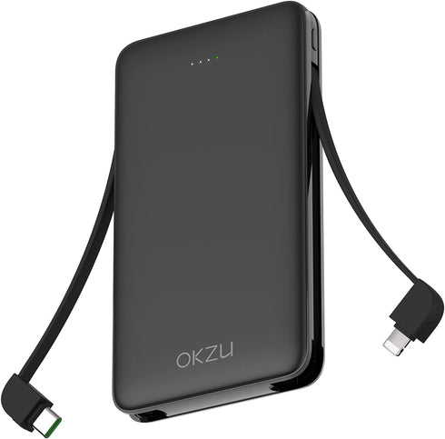 Portable Charger with Built-in Cables, 10000mah 22.5W PD 3.0 QC 4.0 USB C Fast Charging Power Bank, Type C Battery Pack Compatible with iPhone Sam...
