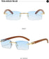 Heptagram Rectangle Fashion Rimless Sunglasses for Women Men Gangster 90s Frameless Shades Retro Vintage Trendy Eyewear...