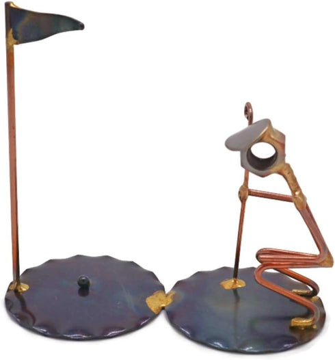 Golf Short Putt Man Collectible Handmade Metal Art Figurine, Desk Accessories, Trophy, Boss Gift, Office Décor, Business Professional, Golfing...