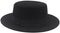 Fashion Black Wool Blend Flat Brim Elegant Fedora Hat Panama Style Bowler Cap Jazz Hat with Belt for Winer Autumn...