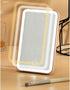 Car Sunshade Mirror Clip Vanity Mirror, Car Sun Visor Makeup Mirror Surround LED Lights Touch Screen Plug and Play with Back Clip, Universal for C...