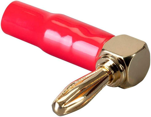 Monoprice 10 Pair Right Angle 24k Gold Plated Banana Speaker Wire Cable Screw Plug Connectors (121915) Black/Red...