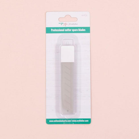 Craftelier - Pack 10 Replacement Blades Compatible with 18 cm Professional Cutter | Includes Protective Case for Blade Storage | Made of carbon st...