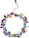Shop LC Charm Ankle Bracelets for Women - Adjustable Murano Style Charm Bracelet - Beach Fashion Foot Jewelry Beaded Anklet in Stainless Steel Boh...