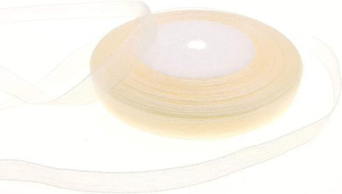 Dxeud Sheer Organza Ribbon (Cream, 3/8" x 50 Yards)...