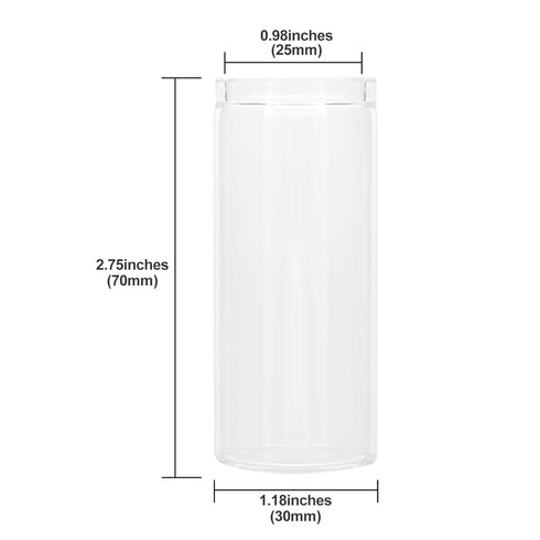 6PCS 30ml Glass Test Tubes with Cork Stoppers, 30 x 70mm Liquid Sample Vial, Clear Flat Test Tubes for Bath Salt, Candy Storage, Scientific Experi...