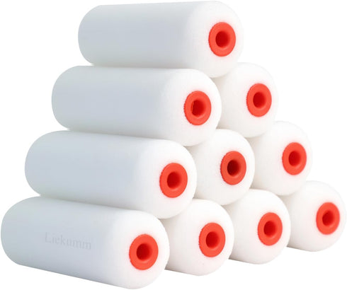 LIEKUMM Foam Paint Roller Covers, 4 Inch Foam Paint Roller, High-Density Foam Roller Refills Painting, Sponge Paint Roller, Suitable for Walls, Ca...