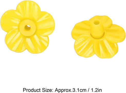 Bird Feeder Replacement Flowers, 30 Sets of Hummingbird Feed Flowers, Unique Shape, Home Decor yellow...