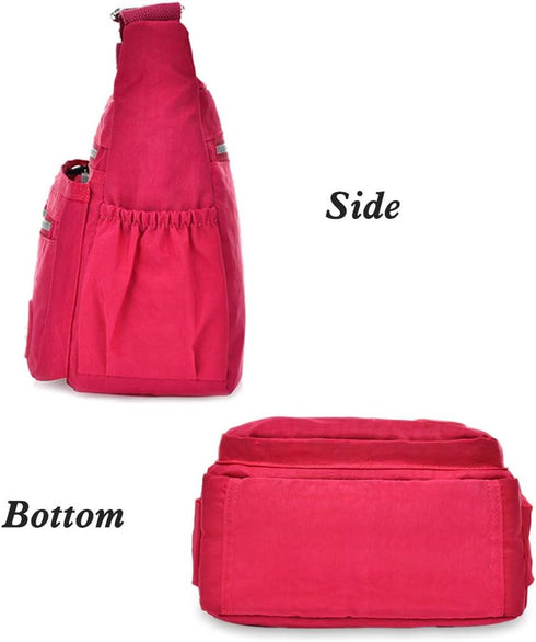 Casual Multi Pocket Nylon Messenger Bag Light Weight Canvas Crossbody Shoulder Waterproof Ladies Travel Handbag...