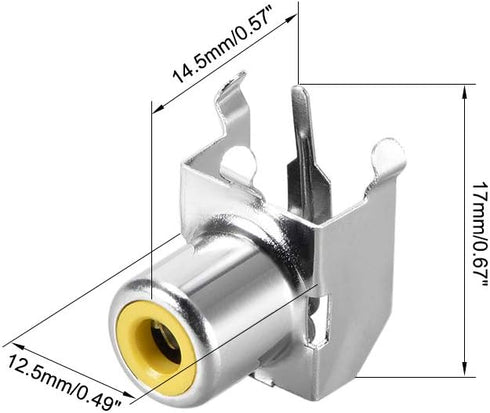 uxcell PCB Panel Mount Single RCA Socket Female Jack Video AV Connector Silver Tone 4Pcs...