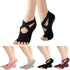 Pengxiaomei 4 Pairs Non Slip Pilates Socks,Yoga Socks for Women, Women's Yoga Socks with Toes, Clasped Pilates Socks for Ballet Pilates Barre Danc...