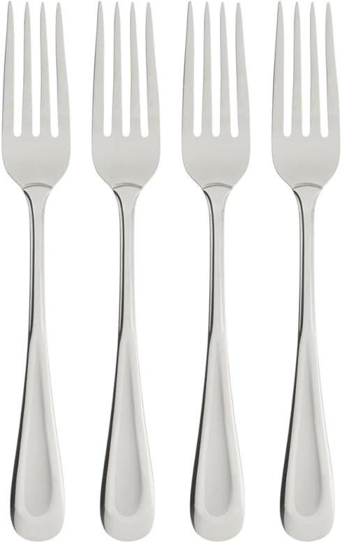 Oneida Satin Sand Dune Everyday Dinner Forks, Set of 4, 18/0 Stainless Steel, Silverware Set, Dishwasher Safe...