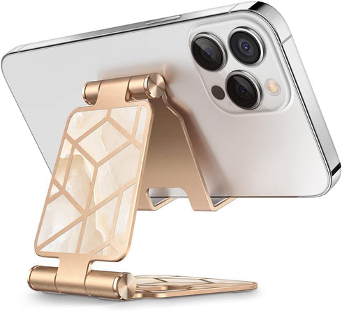 i-Blason Adjustable Foldable Portable Aluminium Phone Stand Desk Dock Compatible with Smartphones (Gold)......