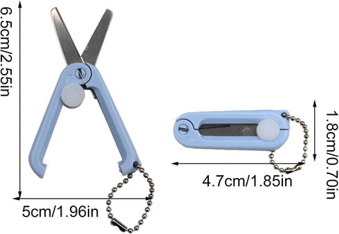 2pcs White Folding Scissors Foldable Funny Telescopic Cutter Pocket Portable Suspend Travel Scissors Crafting, Mini Scissor Scrap booking, Sewing ...