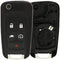 KeylessOption Keyless Entry Car Remote Start Flip Key Fob Shell Case Button Pad Outer Cover for 2011-2015 Chevy Volt OHT05918179...