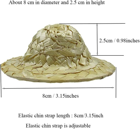 3Pcs Chicken Hats for Hen Small Animal Straw Hat Helmet for Real Chickens 3.1 Inch Mini Hamster Pet Chicken Top Hat with Adjustable Elastic Chin S...