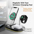 Gigastone 15W Wireless Charging Station, 3 in 1 Strong Magnetic Wireless Charging Stand, Wireless Charger Compatible with iPhone 14/13/12/11/SE/X/...