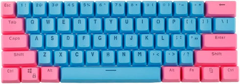 61 Keys PBT Keycap OEM Overview Set Thick Key Caps 61 Mechanical Keyboard for DIY Cherry MX Mechanical Keyboard Backlit,Only Keycap (Blue-Pink),On...