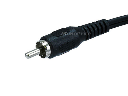 Monoprice Audio/Stereo Cable - Single RCA Plug to Dual RCA Jack, Mono Source to Stereo System, 0.5 Feet, Black...