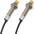 2Pcs M12 Inductive Proximity Sensor, NPN NO Proximity Switch, DC 6V-36V 4mm Normally Open Antivibration Proximity Sensor Reverse Power Protection,...