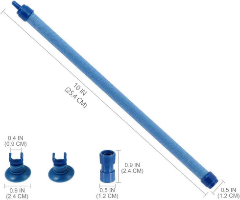 NGe 10inches Aquarium Bubble Wall Air Stone Bar Tube with Fish Tank Suction Cup, Blue...