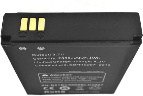 ANYSECU Inrico B01 B02 Original 3.7V 2000mAh Battery Replacement for Bluetooth Mircrophone...