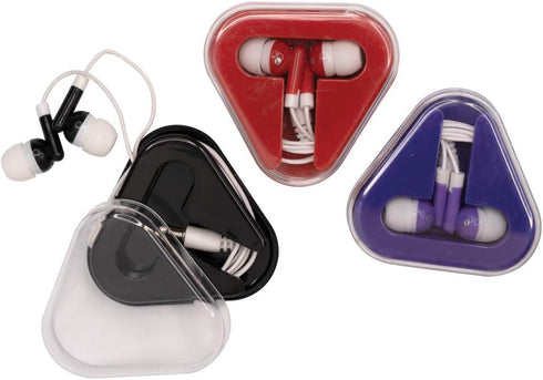GEDDES Raymond Earphones with Colored Earbud & in-Ear Headphones in Triangular Earphone Case (Pack of 12)...
