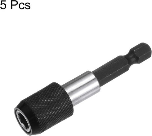 5pack 60mm Magnetic Screwdriver Bits Holder Extension Quick Release Drill Bit Chuck Adapter with 1/4" Hex Shank for Socket Driver Adapter Power To...